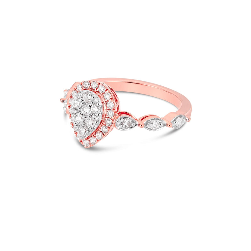 Diamond Pear Cluster Engagement Ring - Shyne Jewelers 130-00149 Rose Gold Shyne Jewelers