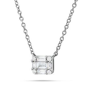 Diamond Rectangle Baguette Necklace - Shyne Jewelers Shyne Jewelers