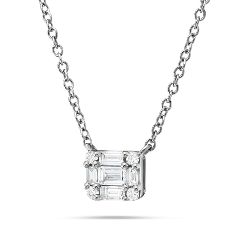 Diamond Rectangle Baguette Necklace - Shyne Jewelers Shyne Jewelers