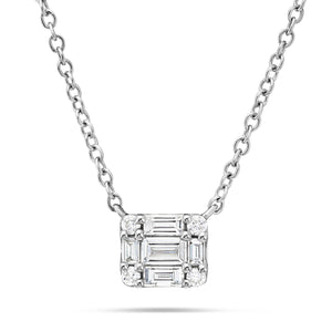 Diamond Rectangle Baguette Necklace - Shyne Jewelers Shyne Jewelers