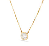 Diamond Solitaire Bezel Necklace - Shyne Jewelers Yellow Gold Shyne Jewelers