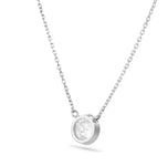 Diamond Solitaire Bezel Necklace - Shyne Jewelers White Gold Shyne Jewelers