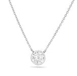 Diamond Solitaire Bezel Necklace - Shyne Jewelers White Gold Shyne Jewelers