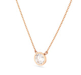 Diamond Solitaire Bezel Necklace - Shyne Jewelers Rose Gold Shyne Jewelers