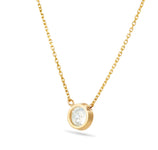 Diamond Solitaire Bezel Necklace - Shyne Jewelers Yellow Gold Shyne Jewelers