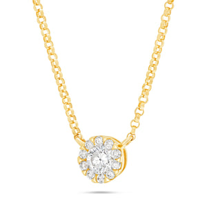 Diamond Solitaire Illustion Necklace - Shyne Jewelers Yellow Gold Shyne Jewelers