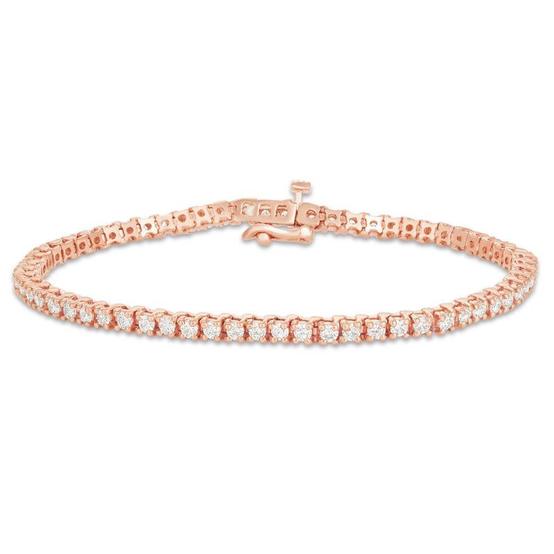 Diamond Tennis Bracelet, 2.2 mm - Shyne Jewelers Rose Gold Shyne Jewelers