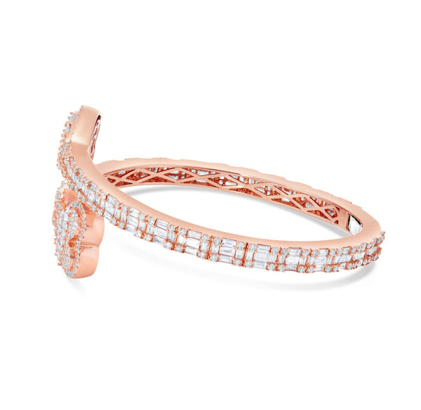 Double Heart Diamond Eternity Bangle - Shyne Jewelers 170-00277 Rose Gold Shyne Jewelers