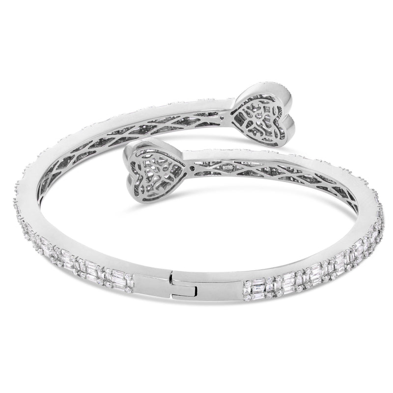 Double Heart Diamond Eternity Bangle - Shyne Jewelers 170-00277 White Gold Shyne Jewelers