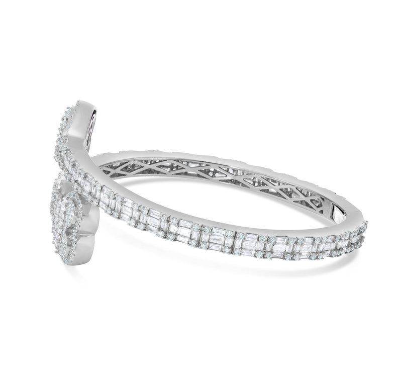 Double Heart Diamond Eternity Bangle - Shyne Jewelers 170-00277 White Gold Shyne Jewelers