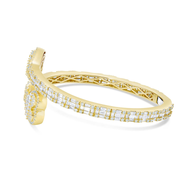 Double Heart Diamond Eternity Bangle - Shyne Jewelers 170-00277 Yellow Gold Shyne Jewelers