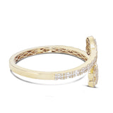 Double Heart Diamond Half Eternity Bangle - Shyne Jewelers 170-00278 Yellow Gold Shyne Jewelers