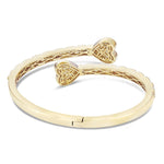 Double Heart Diamond Half Eternity Bangle - Shyne Jewelers 170-00278 Yellow Gold Shyne Jewelers
