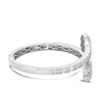 Double Heart Diamond Half Eternity Bangle - Shyne Jewelers 170-00278 White Gold Shyne Jewelers