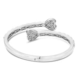 Double Heart Diamond Half Eternity Bangle - Shyne Jewelers 170-00278 White Gold Shyne Jewelers