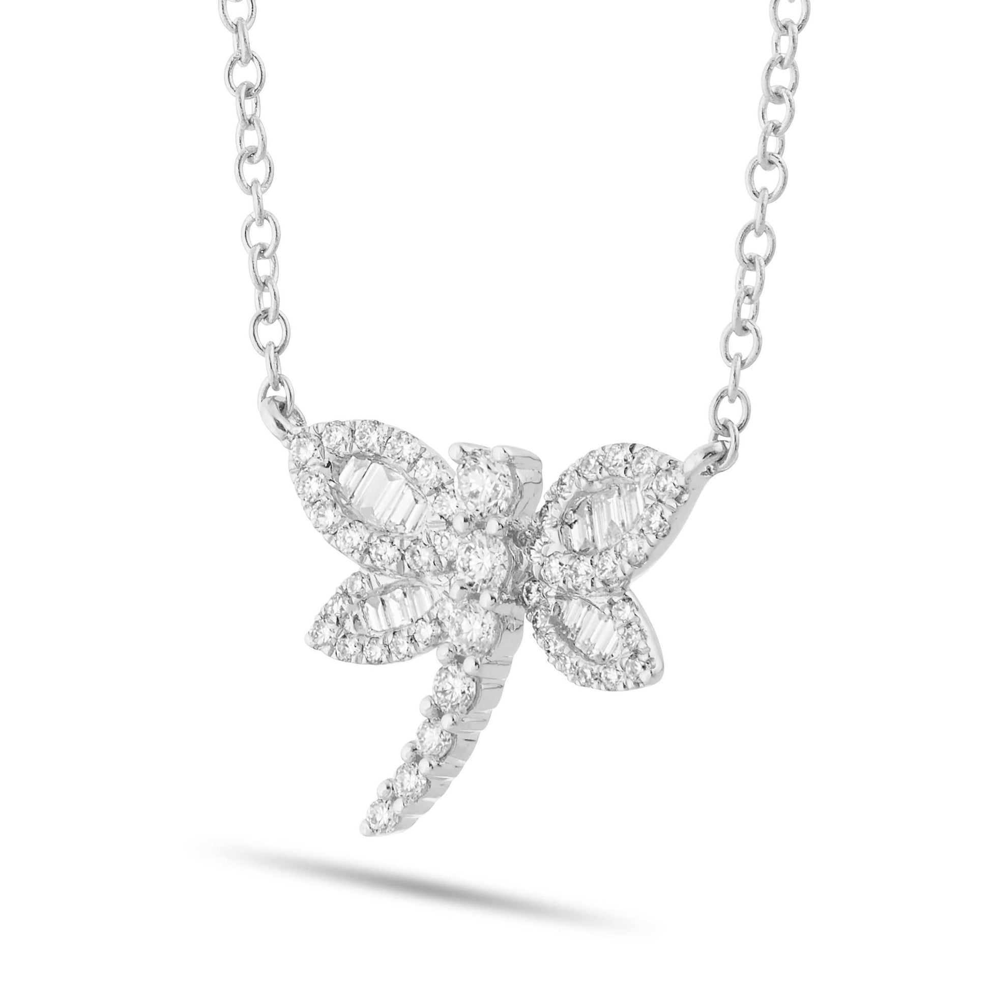 Dragonfly Diamond Necklace, Small - Shyne Jewelers 165-00171 White Gold Shyne Jewelers