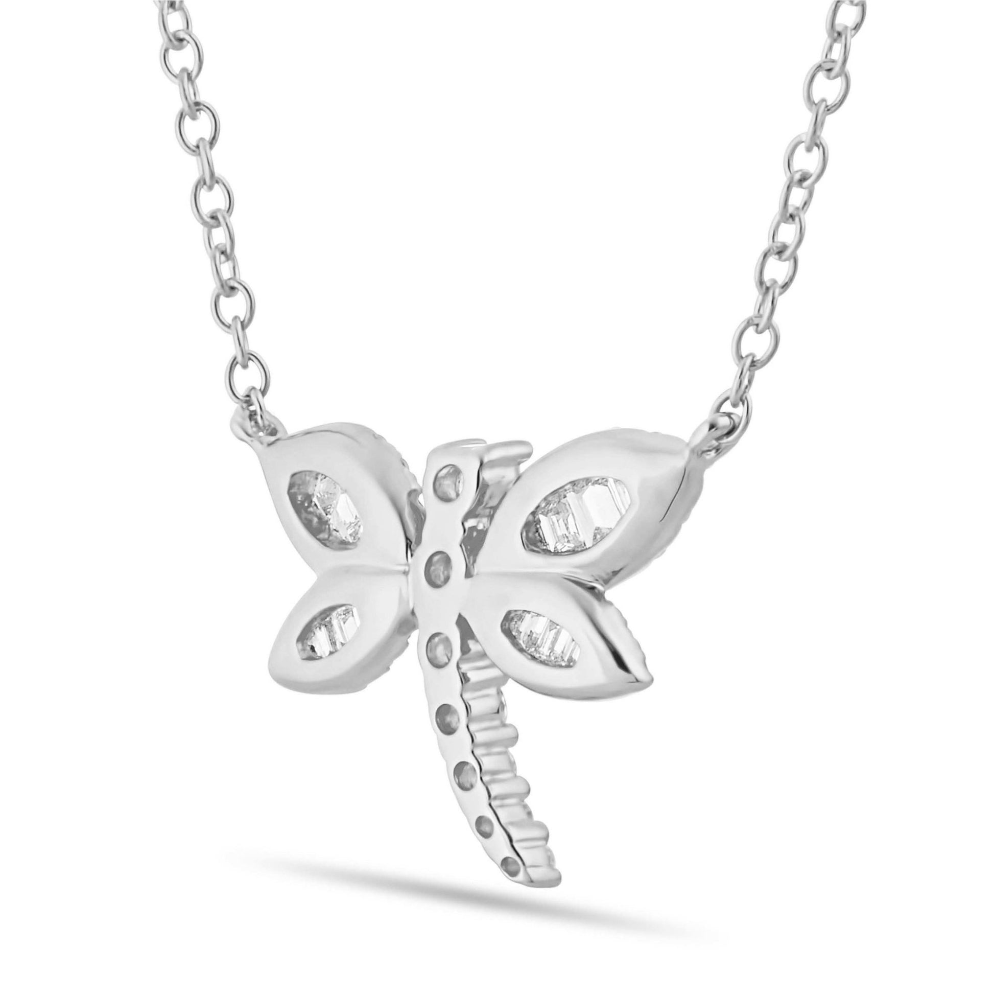 Dragonfly Diamond Necklace, Small - Shyne Jewelers 165-00171 White Gold Shyne Jewelers
