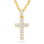 Emerald Diamond Cross Pendant - Shyne Jewelers Yellow Gold Shyne Jewelers