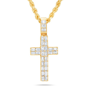 Emerald Diamond Cross Pendant - Shyne Jewelers Yellow Gold Shyne Jewelers