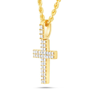 Emerald Diamond Cross Pendant - Shyne Jewelers Yellow Gold Shyne Jewelers