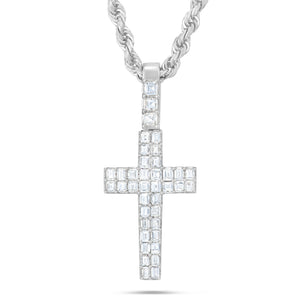 Emerald Diamond Cross Pendant - Shyne Jewelers White Gold Shyne Jewelers