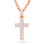 Emerald Diamond Cross Pendant - Shyne Jewelers Rose Gold Shyne Jewelers