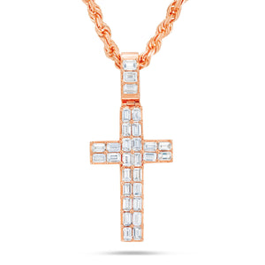 Emerald Diamond Cross Pendant - Shyne Jewelers Rose Gold Shyne Jewelers
