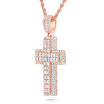 Emerald Diamond Cross Pendant - Shyne Jewelers Rose Gold Shyne Jewelers