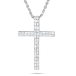 Emerald Diamond Cross Pendant - Shyne Jewelers White Gold Shyne Jewelers