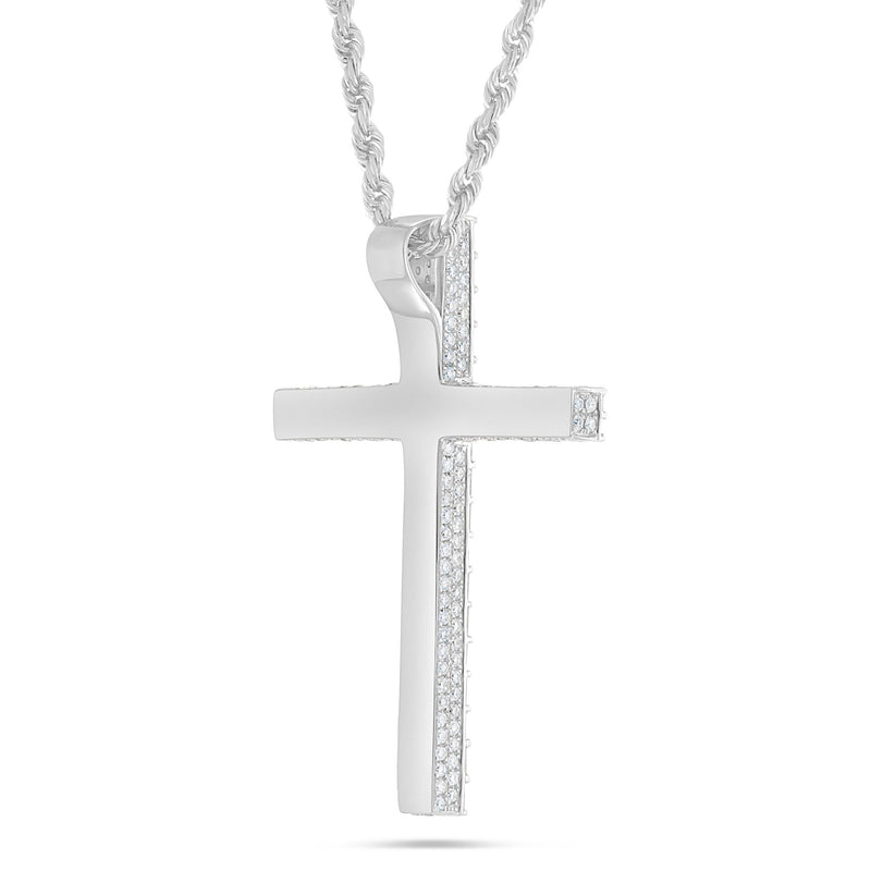Emerald Diamond Cross Pendant - Shyne Jewelers White Gold Shyne Jewelers