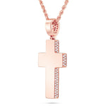 Emerald Diamond Cross Pendant - Shyne Jewelers Rose Gold Shyne Jewelers