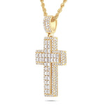 Emerald Diamond Cross Pendant - Shyne Jewelers Yellow Gold Shyne Jewelers