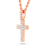 Emerald Diamond Cross Pendant - Shyne Jewelers Rose Gold Shyne Jewelers