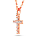Emerald Diamond Cross Pendant - Shyne Jewelers Rose Gold Shyne Jewelers