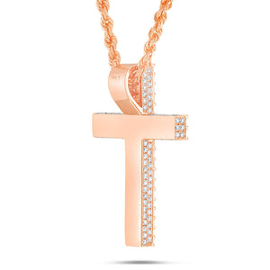 Emerald Diamond Cross Pendant - Shyne Jewelers Rose Gold Shyne Jewelers