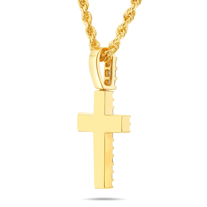 Emerald Diamond Cross Pendant - Shyne Jewelers Yellow Gold Shyne Jewelers