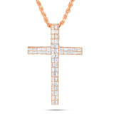 Emerald Diamond Cross Pendant - Shyne Jewelers Rose Gold Shyne Jewelers