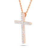 Emerald Diamond Cross Pendant - Shyne Jewelers Rose Gold Shyne Jewelers