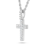 Emerald Diamond Cross Pendant - Shyne Jewelers White Gold Shyne Jewelers