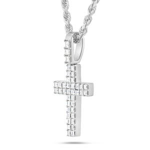 Emerald Diamond Cross Pendant - Shyne Jewelers White Gold Shyne Jewelers