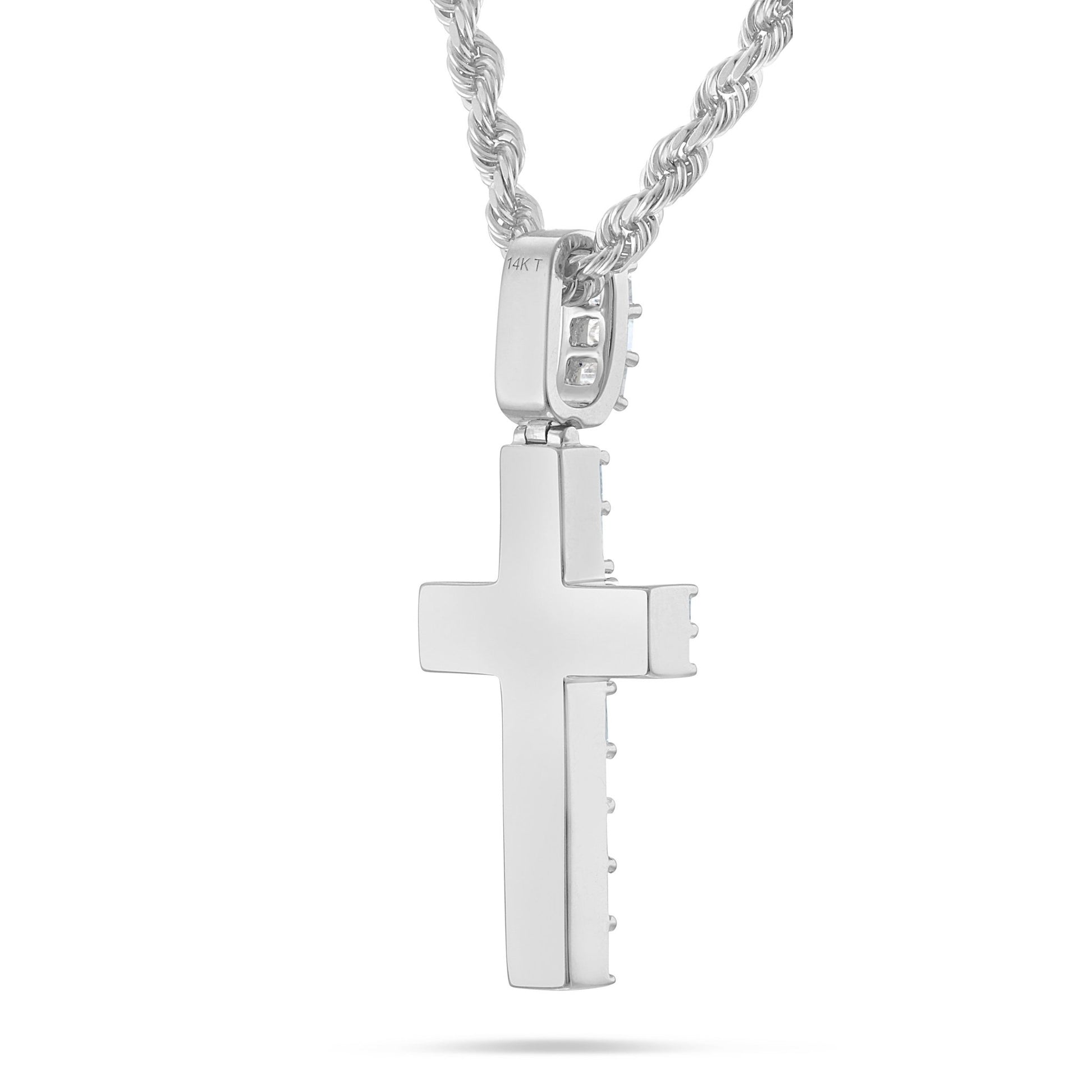 Emerald Diamond Cross Pendant - Shyne Jewelers White Gold Shyne Jewelers