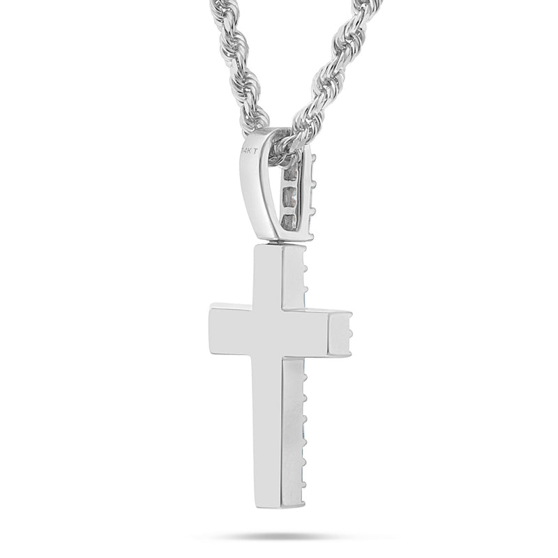Emerald Diamond Cross Pendant - Shyne Jewelers White Gold Shyne Jewelers