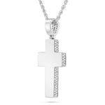 Emerald Diamond Cross Pendant - Shyne Jewelers White Gold Shyne Jewelers