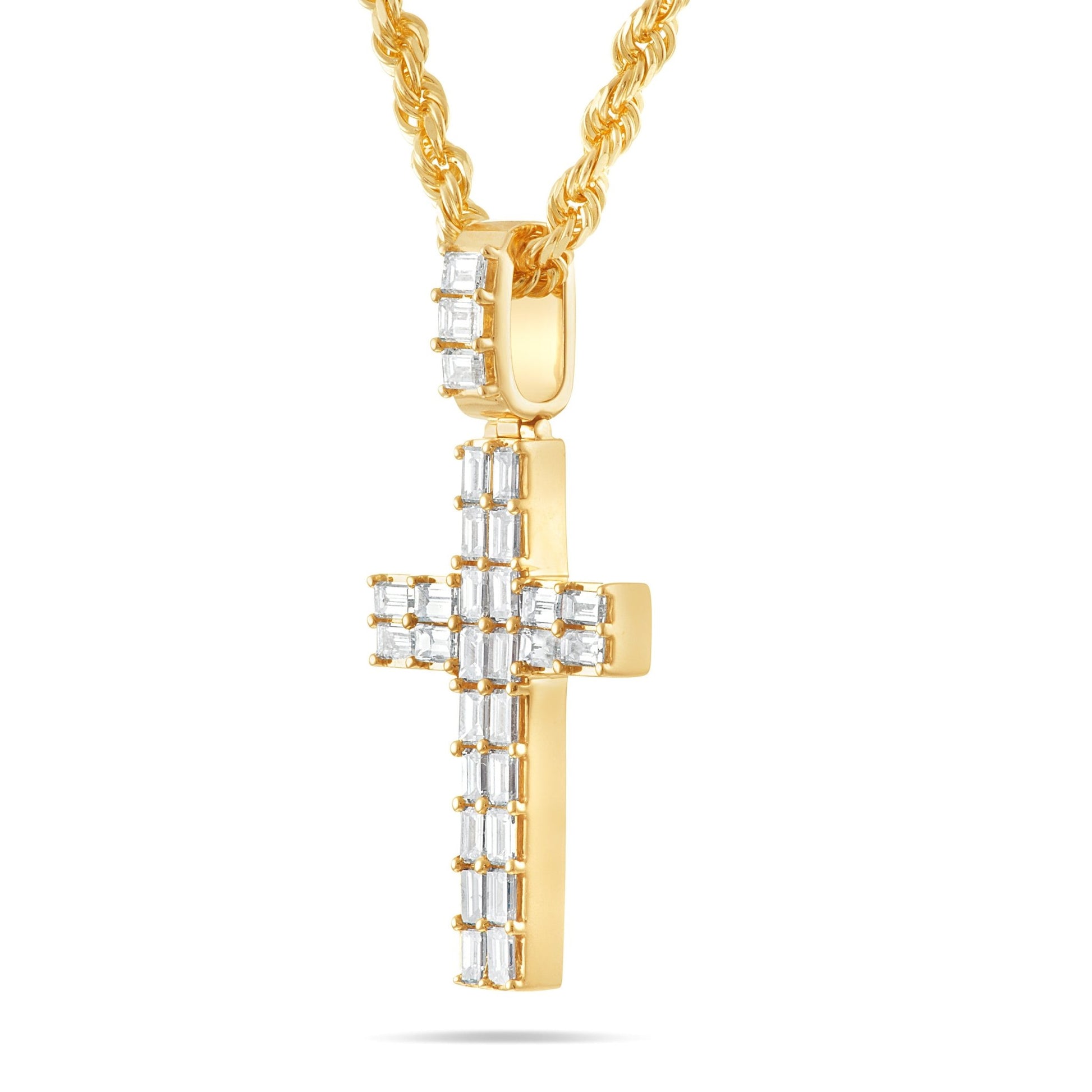 Emerald Diamond Cross Pendant - Shyne Jewelers Yellow Gold Shyne Jewelers