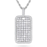 Emerald Diamond Dog Tag Pendant - Shyne Jewelers Shyne Jewelers