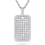 Emerald Diamond Dog Tag Pendant - Shyne Jewelers Shyne Jewelers