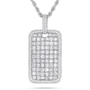 Emerald Diamond Dog Tag Pendant - Shyne Jewelers Shyne Jewelers