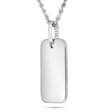 Emerald Diamond Dog Tag Pendant - Shyne Jewelers Shyne Jewelers