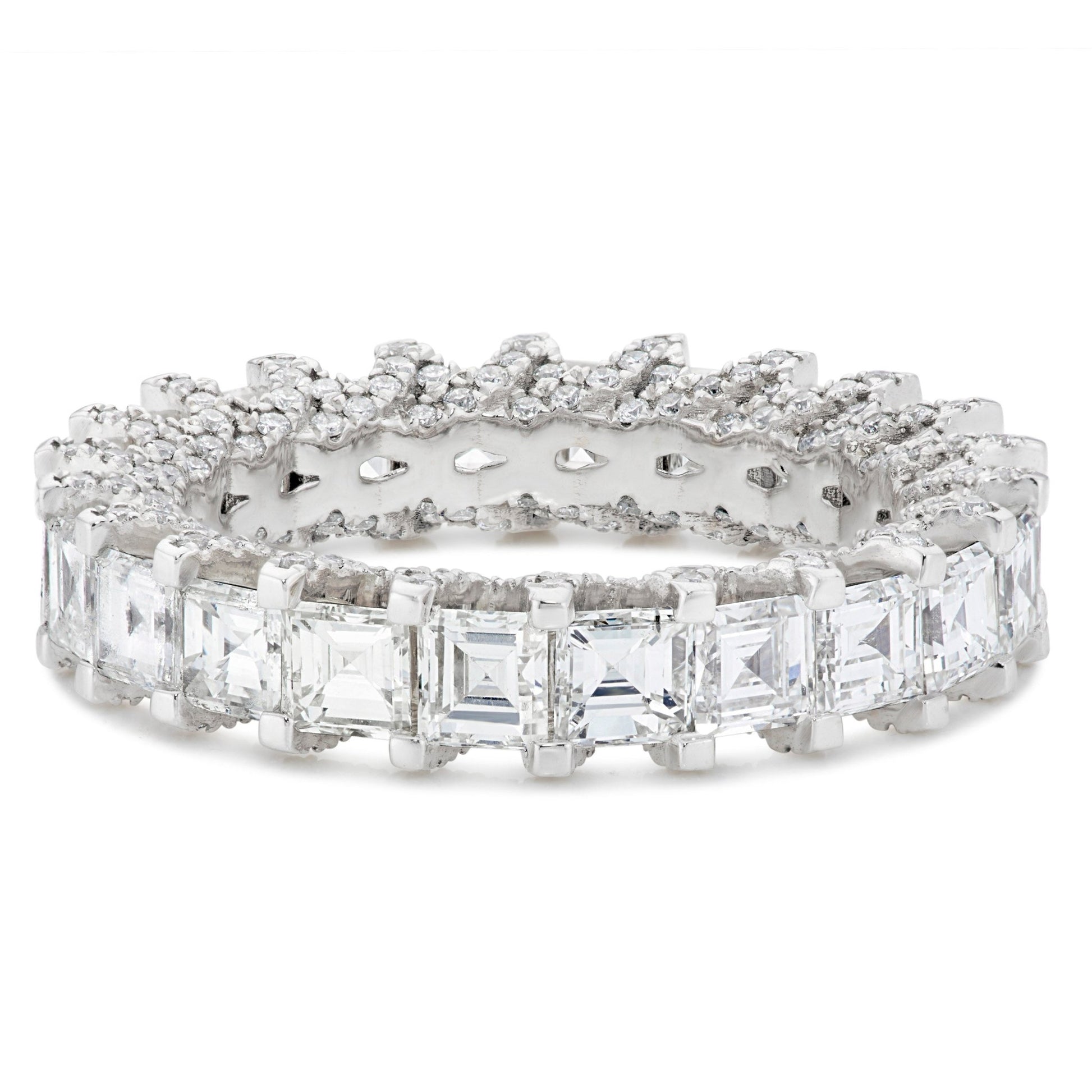 Emerald Diamond Eternity Band - Shyne Jewelers White Gold 4 Shyne Jewelers