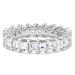 Emerald Diamond Eternity Band - Shyne Jewelers White Gold 4 Shyne Jewelers